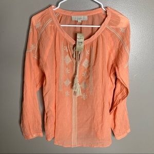 NWT Ann Taylor LOFT Embroidered Blouse